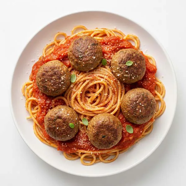 Old-School Red Sauce Meatballs With Classic Pasta